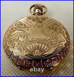 Elgin Pocket Watch Gold Hunting Case Serial 8616764 Circa 1900 Runs Good Read