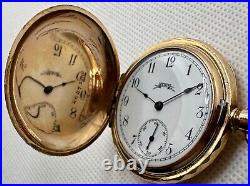 Elgin Pocket Watch Gold Hunting Case Serial 8616764 Circa 1900 Runs Good Read