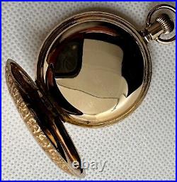 Elgin Pocket Watch Gold Hunting Case Serial 8616764 Circa 1900 Runs Good Read