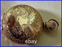 Elgin Pocket Watch Gold Hunting Case Serial 8616764 Circa 1900 Runs Good Read