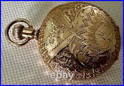 Elgin Pocket Watch Gold Hunting Case Serial 8616764 Circa 1900 Runs Good Read