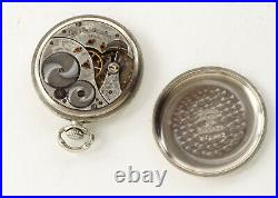 Elgin Pocket Watch openface 17 Jewel 12 Size Silverode case Runs RA21-222