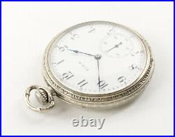 Elgin Pocket Watch openface 17 Jewel 12 Size Silverode case Runs RA21-222