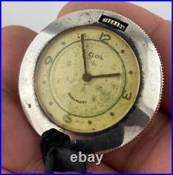 Elgin Shockmaster Pocket Watch Sterling Silver Case RCA Engraving Monogram 642