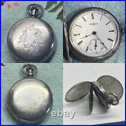 Elgin Watch Company Pocket Watch WithCoin Silver Case Model 1 Grade 67, 15 Jewel