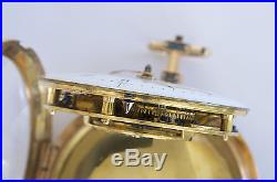 Enamel Pearl Set Solid Gold Pair Case Verge Fusee Antique Pocket Watch 1800