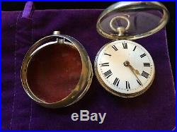 English Fusee Pair Cased Pocket watch