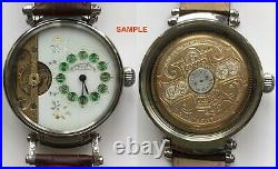 Engraved Wristwatch Case Top Sapphire Crystals For Pocket Watch Movements