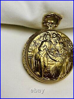 Ernest Borel Pocket Watch- Figural Back Case Of Victorian Man Talking To Lady