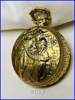 Ernest Borel Pocket Watch- Figural Back Case Of Victorian Man Talking To Lady