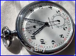 Excelsior Park Chronograph Pocket watch open face nickel chromiun case