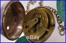Extremely Rare SUN & Moon Fusee Sterling Pair Case Unique Pocket Watch- Scarce