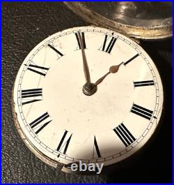 FUSEE PAIR CASE SILVER KEY WIND POCKET WATCH, early 1800s
