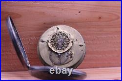 FUSEE VERGE SILVER CASE MEN'S POCKET WATCH FOR REPAIR 54mm (EX)