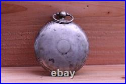 FUSEE VERGE SILVER CASE MEN'S POCKET WATCH FOR REPAIR 54mm (EX)