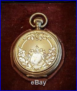 Fine Waltham William Ellery 14K Hunting Case Pocket Watch 1883 With Box No Mono