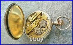Fine antique Swiss Archimede pocket watch in sterling silver case runs