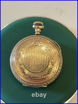 GOOD BALANCE Hampden Molly Stark 3/0s Pocket Watch 7j, 20 Year Gold Plated Case