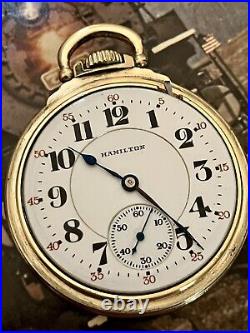 GORGEOUS 1924 HAMILTON 992 21 JEWEL RAILROAD POCKET WATCH, Original A Case