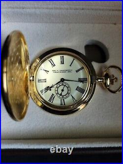 George W. Chatterton Watch Company Lincoln Pocket Watch /Box, Running