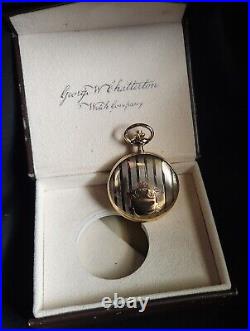 George W. Chatterton Watch Company Lincoln Pocket Watch /Box, Running