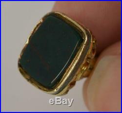 Georgian Gold Cased & Bloodstone Pocket Watch Fob Pendant t0423