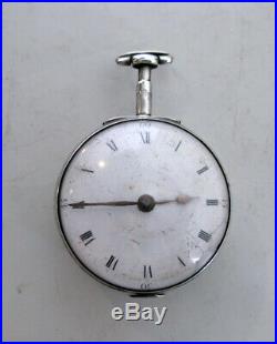 Georgian Solid Silver Pair Cased Pocket Watch London 1791 Dan Hondun