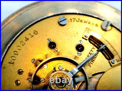 Giant 18SZ Elgin Pocket Watch-Cut-away Dial in Silveroid Case. Serviced-17J
