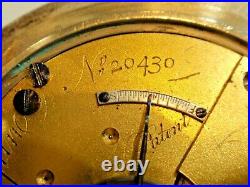 Giant Elgin Key Wind Pocket Watch, in 4oz Coin Silver Case-7J Serviced-1872