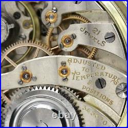Gold 1919 Burlington 21 Jewel RAILROAD Pocket Watch Grade 107 16s Fancy Case