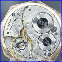 Gold 1920 WALTHAM Mechanical Pocket Watch Octagon Case 12s Grade 210 7 Jewels