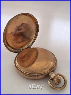Gold Plated Dennison Case Full Hunter Swiss Made Pocket Watch