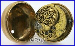 Gold repousse pair cased pocket watch, verge William West, London, 1769
