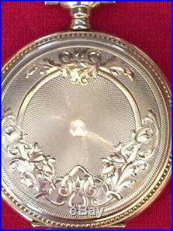 Gorgeous 1907 Waltham Pocket Watch Solid 14K Gold Hunter Case, 15 Jewel, Size 0s