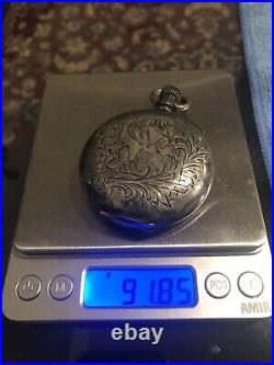 Gorgeous Deer Stag Coin Silver Size 18 Pocket Watch Case
