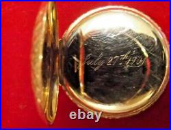 Gorgeous Elgin 0 Size 14k Gold Mulit-Color Antique Hunting Case Pocket Watch