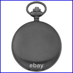 Gotham Men's Gunmetal Stainless Steel Analog Quartz Day/Date Hunter Pocket Watch