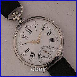 Great Silver CASE ALL Original Serviced Cylindre 1900 Swiss Wrist Watch Perfect