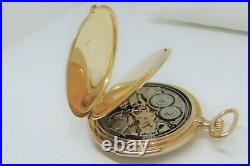 Gruen Antique Minute Repeater Pocket Watch 14k Gold Case 47mm Made By Touchon