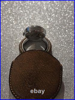 Gucci Pocket Watch Steel Case Covered In Peccary Leather Manual Winding Movement