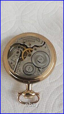 Hamilton 16 size Model 978 17 jewels 20yr Gold filled case Double roller Adjusd