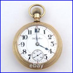 Hamilton 18 Size 23 Jewel Model 946 Railroad Pocket Watch in YGF Display Case
