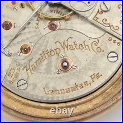 Hamilton 18 Size 23 Jewel Model 946 Railroad Pocket Watch in YGF Display Case