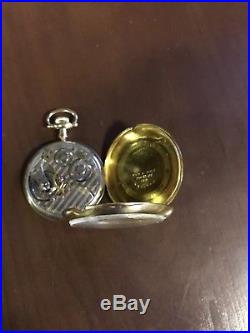 Hamilton 914 12s 17 Jewel Pocket Watch 14k Gold Swing Out Case
