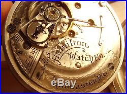Hamilton 925 Pocket Watch In 18 Size Silver Overlay Rose Gold Inlay Train Case