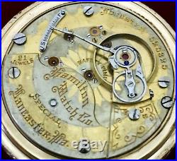 Hamilton 940 SPECIAL Two-Tine Movement 21J Locomotive Case From Collection