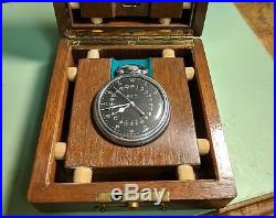 Hamilton GCT 22j WWII 4992B Military Navy Pocket Watch Air Man 24 Wood Case
