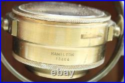 Hamilton Model 22 US Navy Watch Mounted Chronometer Wood Case Gyro Runs (B2)
