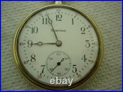 Hamilton Pocket Watch, 12 Size, 17j, Grade 914, Vintage 1921, Gp Hamilton Case