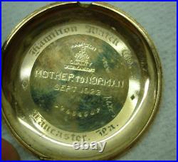 Hamilton Pocket Watch, 12 Size, 17j, Grade 914, Vintage 1921, Gp Hamilton Case